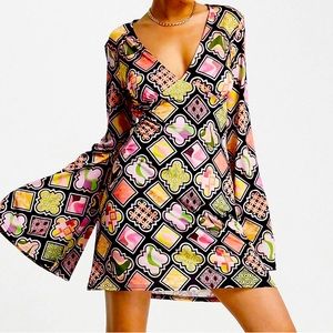 Black Retro Print dress